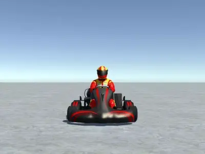 Low Poly Kart With Player 9 Low-poly 3D model