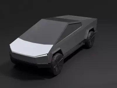 Low Poly Tesla Cybertruck Low-poly 3D model