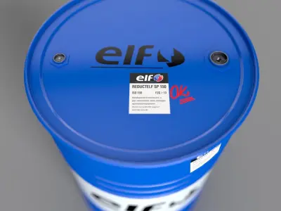 Realistic ELF Oil Barrel 3D Model Low-poly 3D model