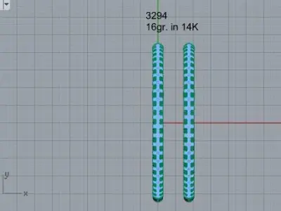 Diamond Hoop Earring 3294 3D print model