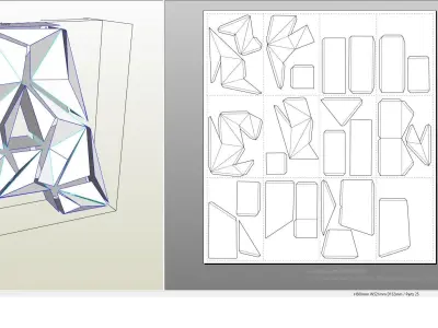 Lowpoly letter A polygonal 3D print model