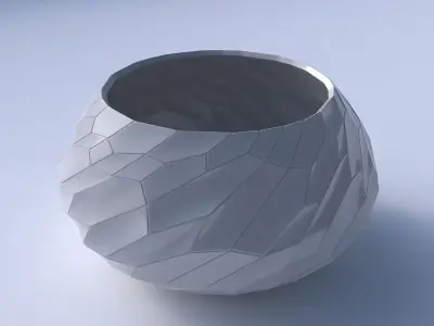 Bowl squeezed twisted with fine organic cells 3D print model
