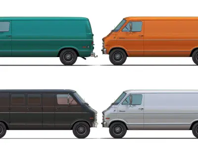 Dodge Tradesman D300 van Low-poly 3D model