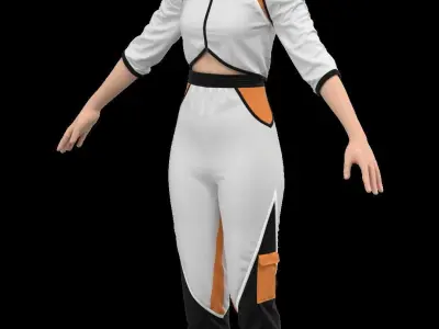 Female Sport Suit Marvelous Designer 3D model