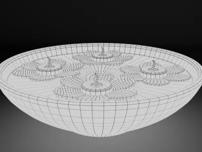 Flower candle bowl Low-poly 3D model