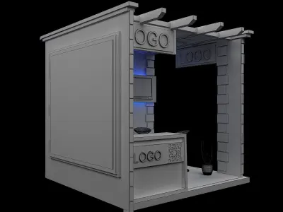 Booth Exhibition Stand a128a 3D model