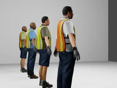 Worker Pack Low-poly 3D model Low-poly 3D model