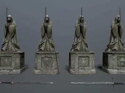   Ruin Set Low-poly 3D model