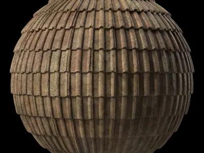 Roof Tile Materials 108- Concrete Roofing - Sbsar Seamless Pbr Texture