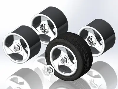 Set of wheels for scale model Viper 1992 3D print model