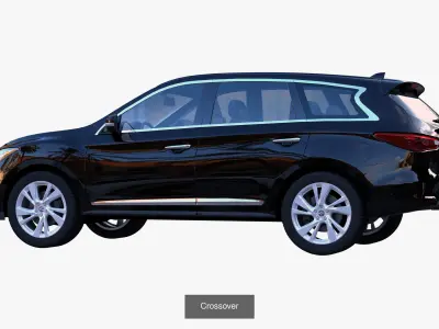 4 Cars  Muscle car Sports sedan Sport car Crossover 3D Model Pack