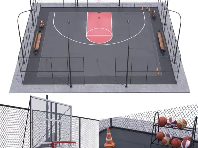 Basketball field 3D model