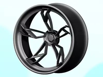 Exclusive sports car wheel Low-poly 3D model