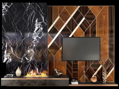 TV Wall Units set 03 3D model