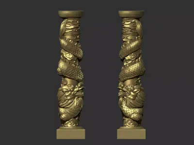 Dragon Pillars 3D print model