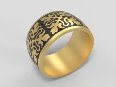 design Women ring with ornament 3dm stl 3D print model Free 3D print model