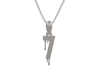 Model 1240 7 Bloody Terror Initial Number Pendant 3D print model