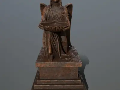 Angel  Statue Low-poly 3D model