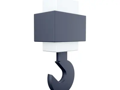 Crane hook cartoon icon 3D model