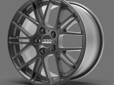 BBS wheel 9801 RT 9x18 with hub cap 3D model