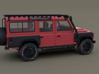 Land Rover Defender 110 Custom v2 with interior 3D model