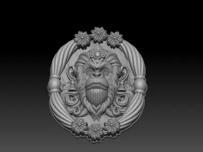 Hanuman ji frame for 3d print and CNC 3D print model
