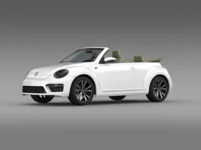 VW Beetle RLine Cabrio 2014 3D model
