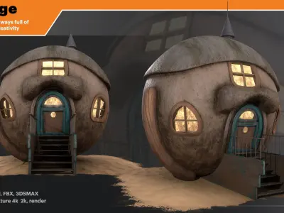 cottage Low-poly 3D model buy