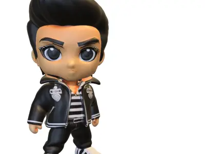 Rockabilly Rebel Chibi 3D Character 3D model