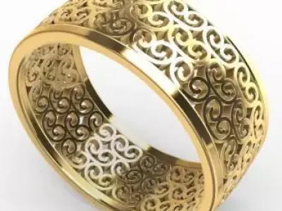 Patterned Ring 3D model Texture 3D print model 3