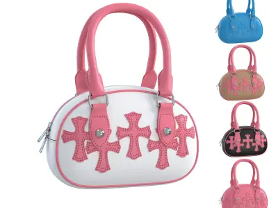 Chrome Hearts Bag with straps  Low-poly 3D model