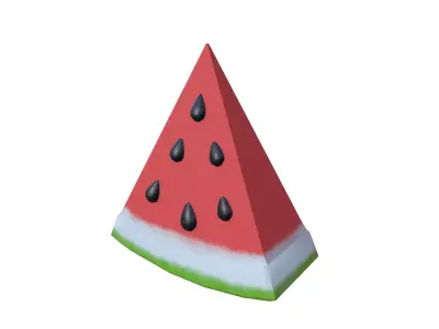 Watermelon Slice Low-poly 3D model