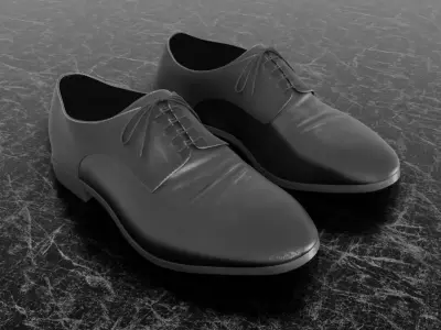 CLASSIC MENS 3D SHOES - LEATHER Low-poly 3D model