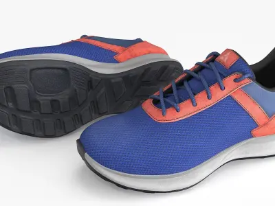 Sneakers 6 colors Low-poly 3D model