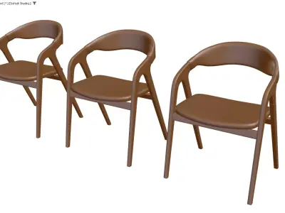 Modern Upholstered Armchair Collection with Wooden Frames 3D model