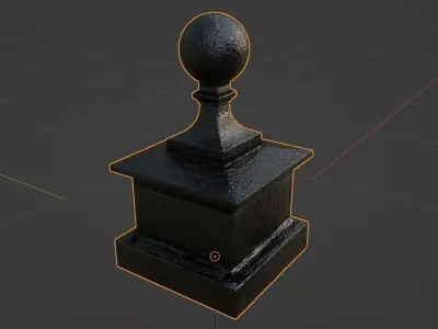 Stone Pillar - Photo-scan with retopologized mesh Low-poly 3D model