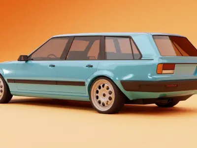 80s estate car 3D model