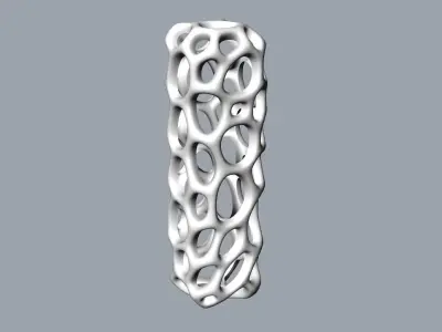 Voronoi Rectangular Pendant Necklace 3D print model
