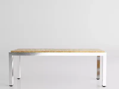Wooden Locker Room Bench  Low-poly 3D model