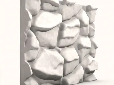 Eroded Basalt Wall Scene Geometry 3D model
