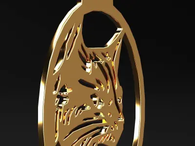 Cat necklace Low-poly 3D model