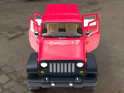 Jeep Wrangler Low-poly 3D model from CGTrader