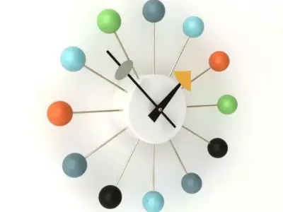 Ball Wall Clock multicolor 3D model