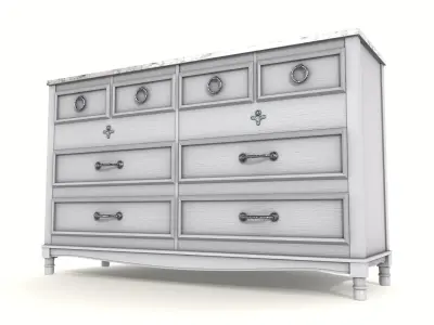 dresser shabby chic Low-poly 3D model