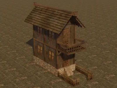 Medieval house 18 Free low-poly 3D model