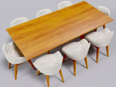 Modern Eight Seater Dinning Table 3D model