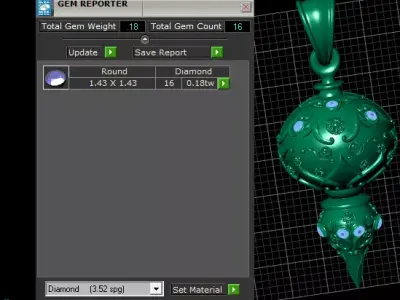 ornate gold pendant 3D printable model  3D print model