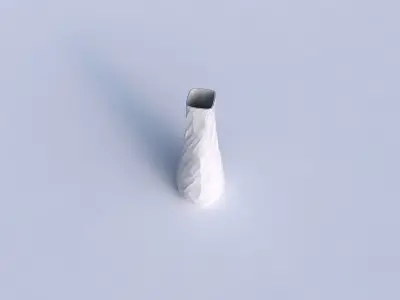 Vase semi quadratic with low-polygon 3D print model