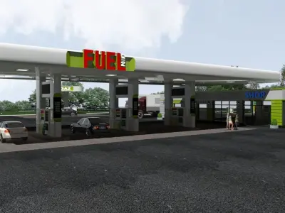 Gas station model 3D 3D model