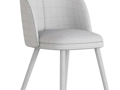 Midcentury Modern Barrel Backed Dining 3D model